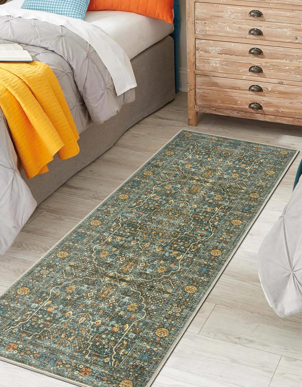 Keen Home Design 2x12 Rug - Machine Washable Runner Rug with Non-Slip Backing, Ideal for Hallway