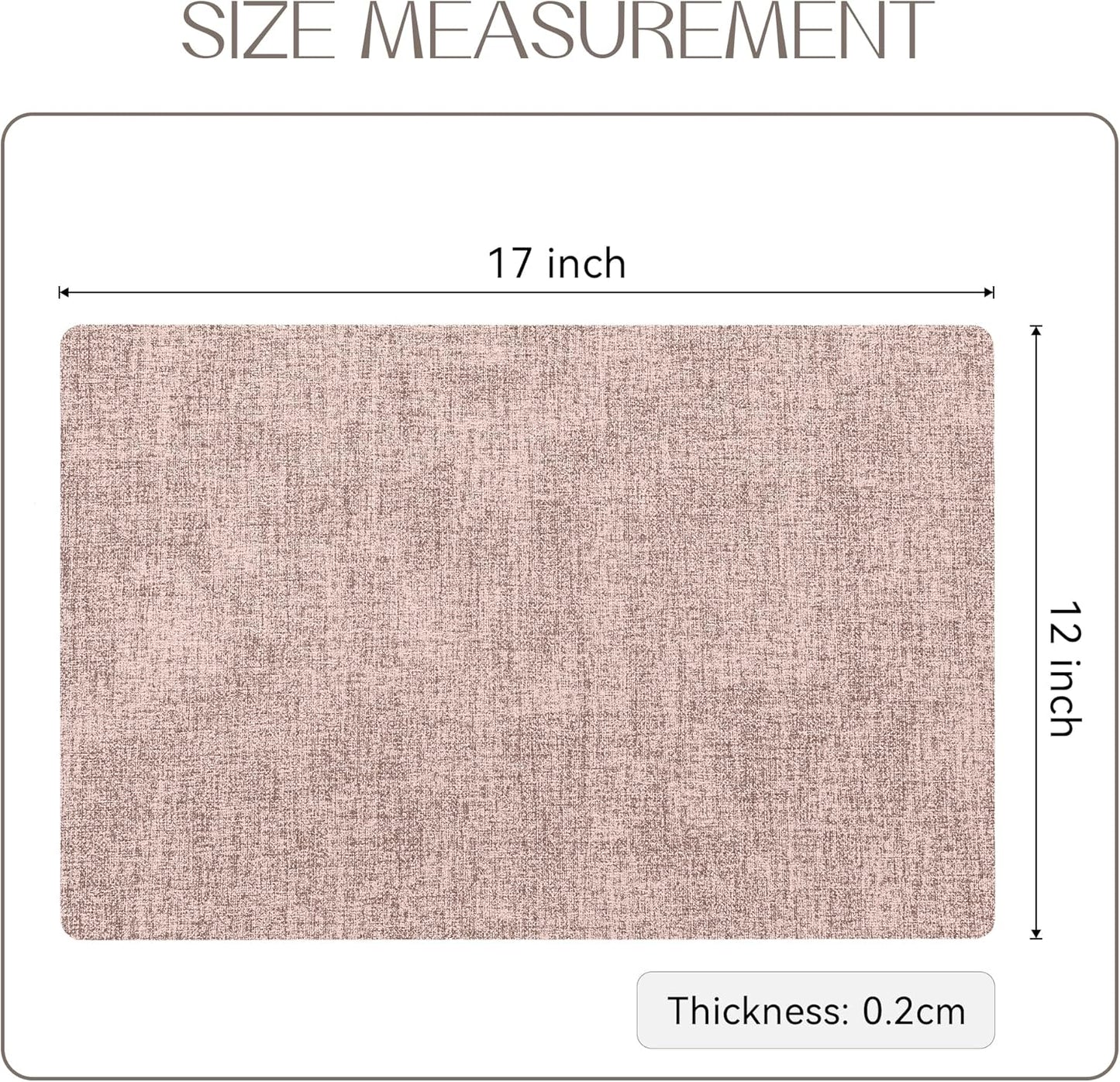 Romanstile Vinyl Placemats Set of 6-12 X 18 Inch - Heat Resistant Place Mats 100% Waterproof
