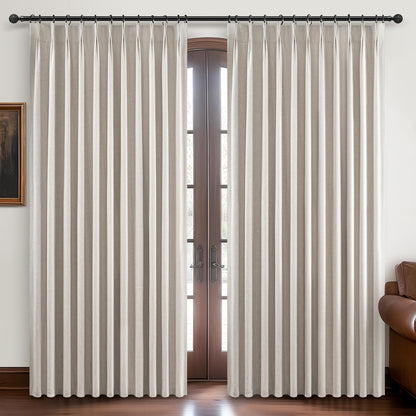 Curtains 60 Inch Length Wide Pinch Pleated Black Out Curtains 84 Inch Long for Living Room