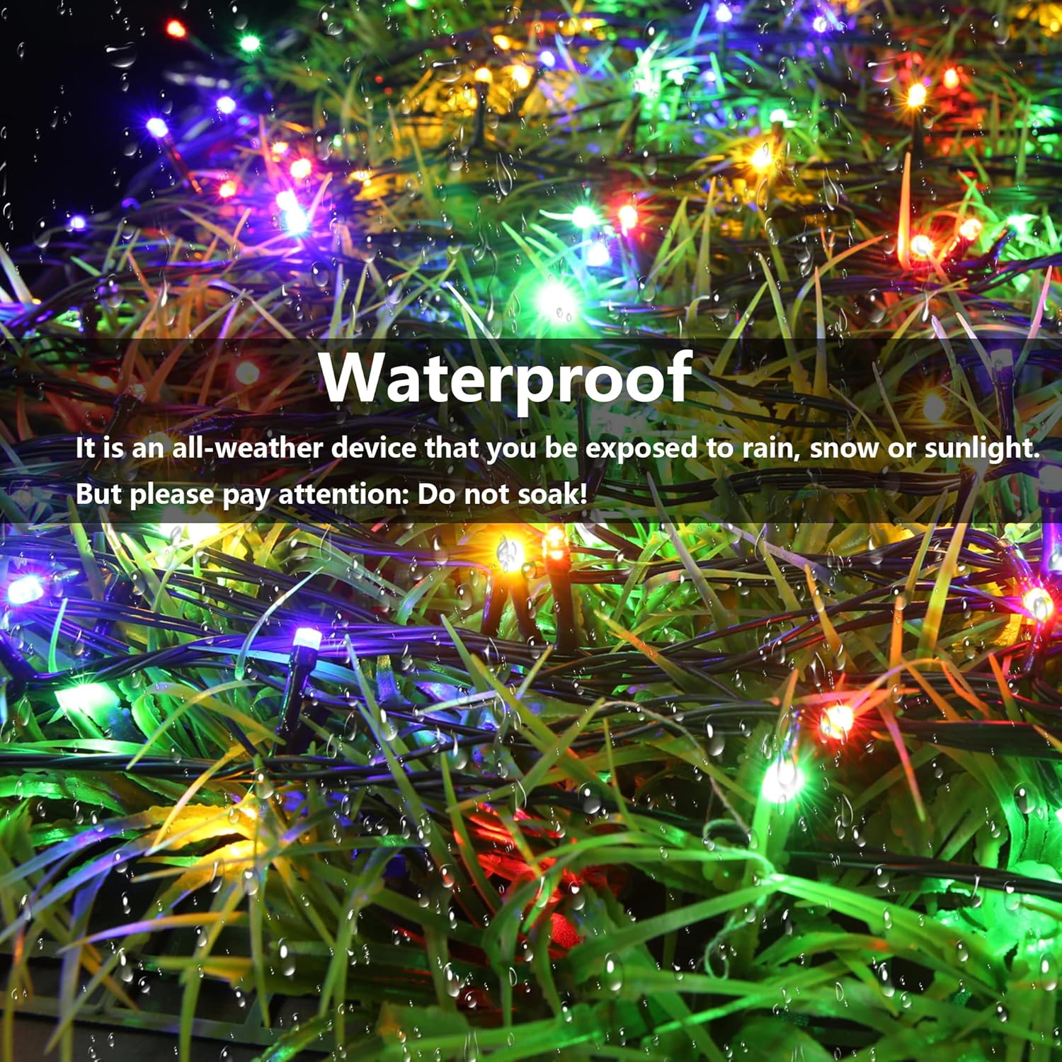 Joomer Solar Christmas Lights Outdoor, 105FT 300 LED 8 Modes Solar String Lights Waterproof Fairy