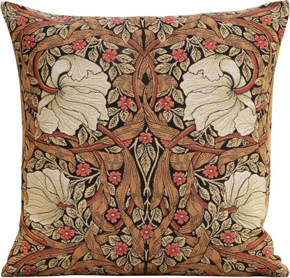 Charlotte Home Furnishings Pimpernel Tobacco Brown Floral Throw Pillow Cover 18” x 18” – Botanical