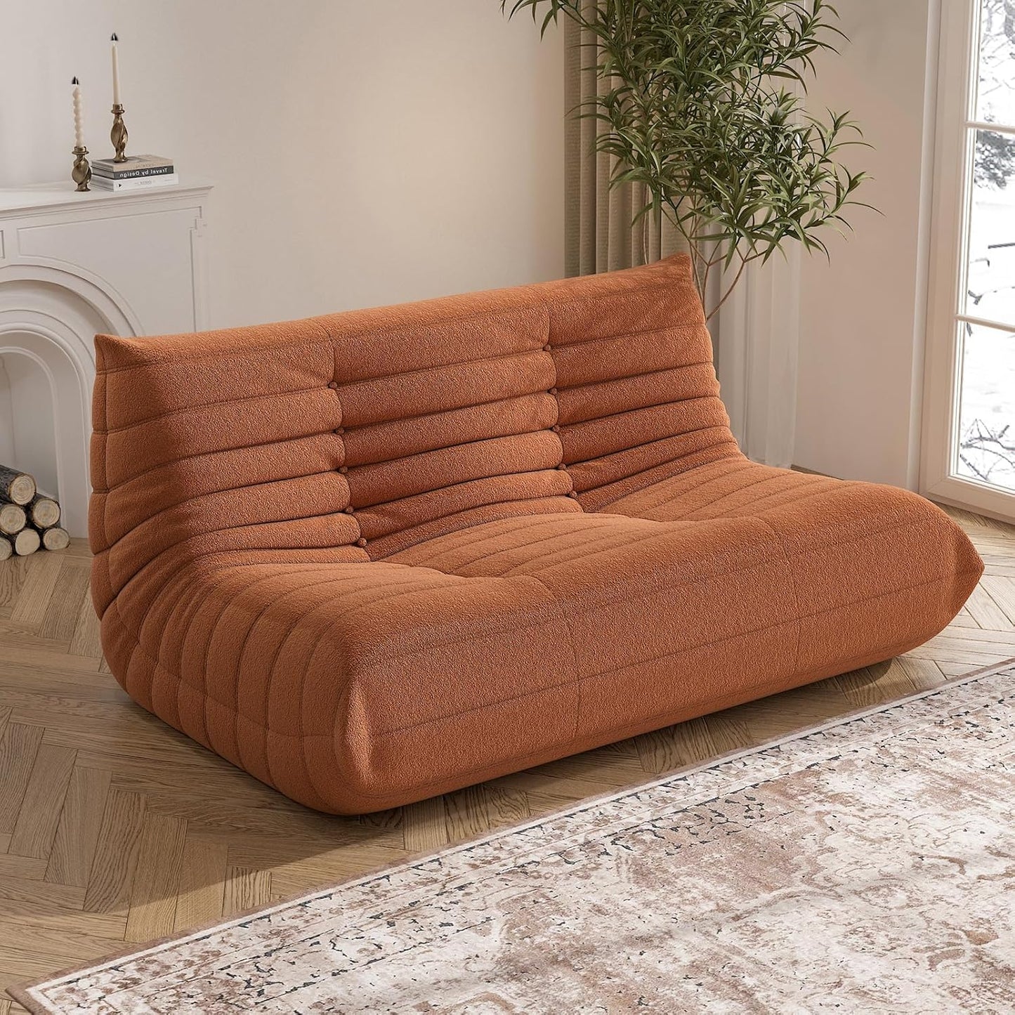 Bean Bag Chair, Loveseat Fireside Chair Bean Bag Sofa Large Bean Bag Chair for Adults, 2 Seater