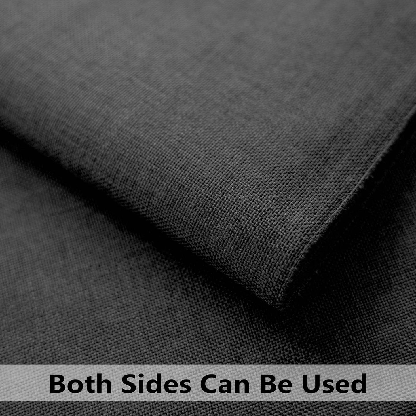 Demetex Cloth Placemats Set of 6 Black Stain Resistant Place Mats Oil Proof Washable Plate Mats for