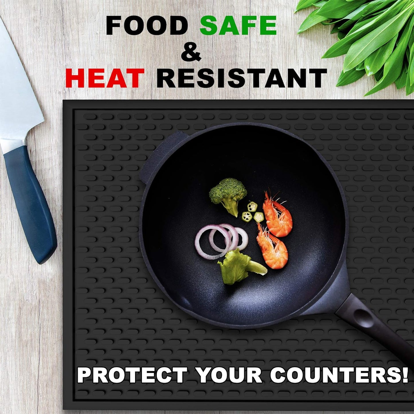Silicone Drip Mat - 1/2 Inch Thick, Heat-Resistant and Food Safe - Counter Top, Coffee Bar or