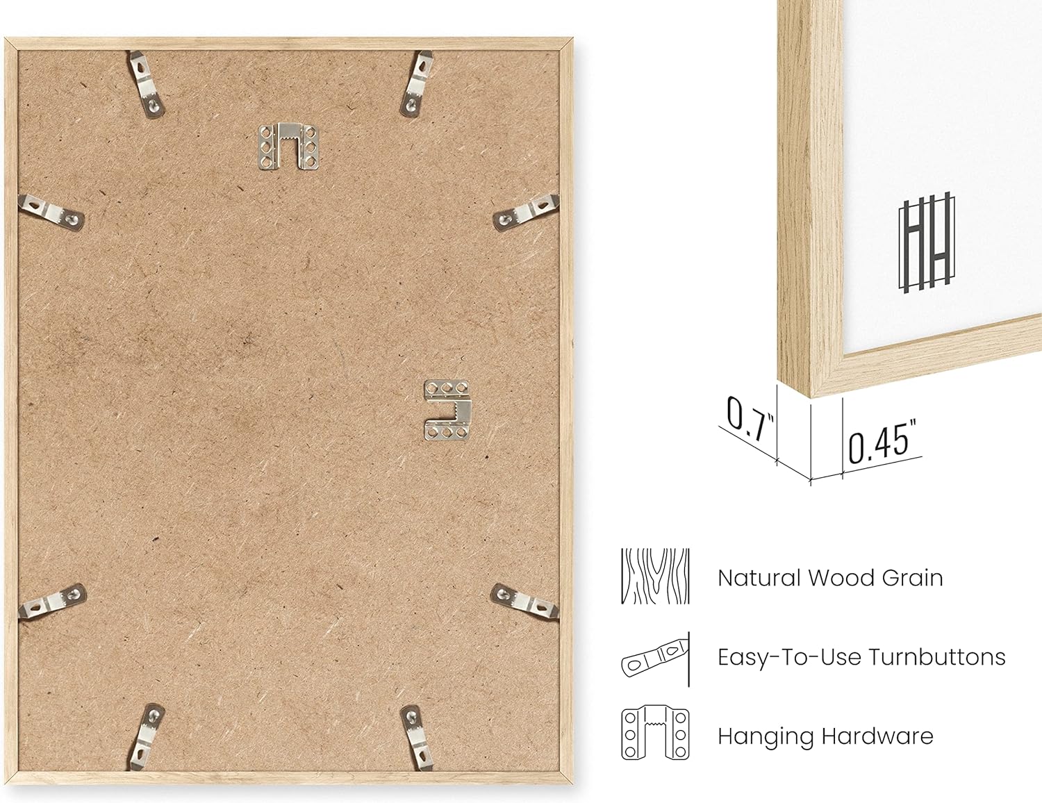 Haus and Hues 11x14 Natural Oak Wood Picture Frames Set of 25 - Premium Bulk Picture Frames 11x14