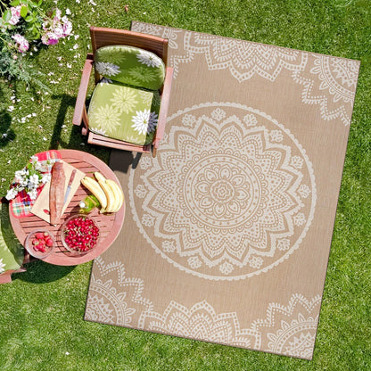 CAMILSON Outdoor Rug 5x7 Modern Area Rugs for Indoor and Outdoor Patios and Porches - Waterproof