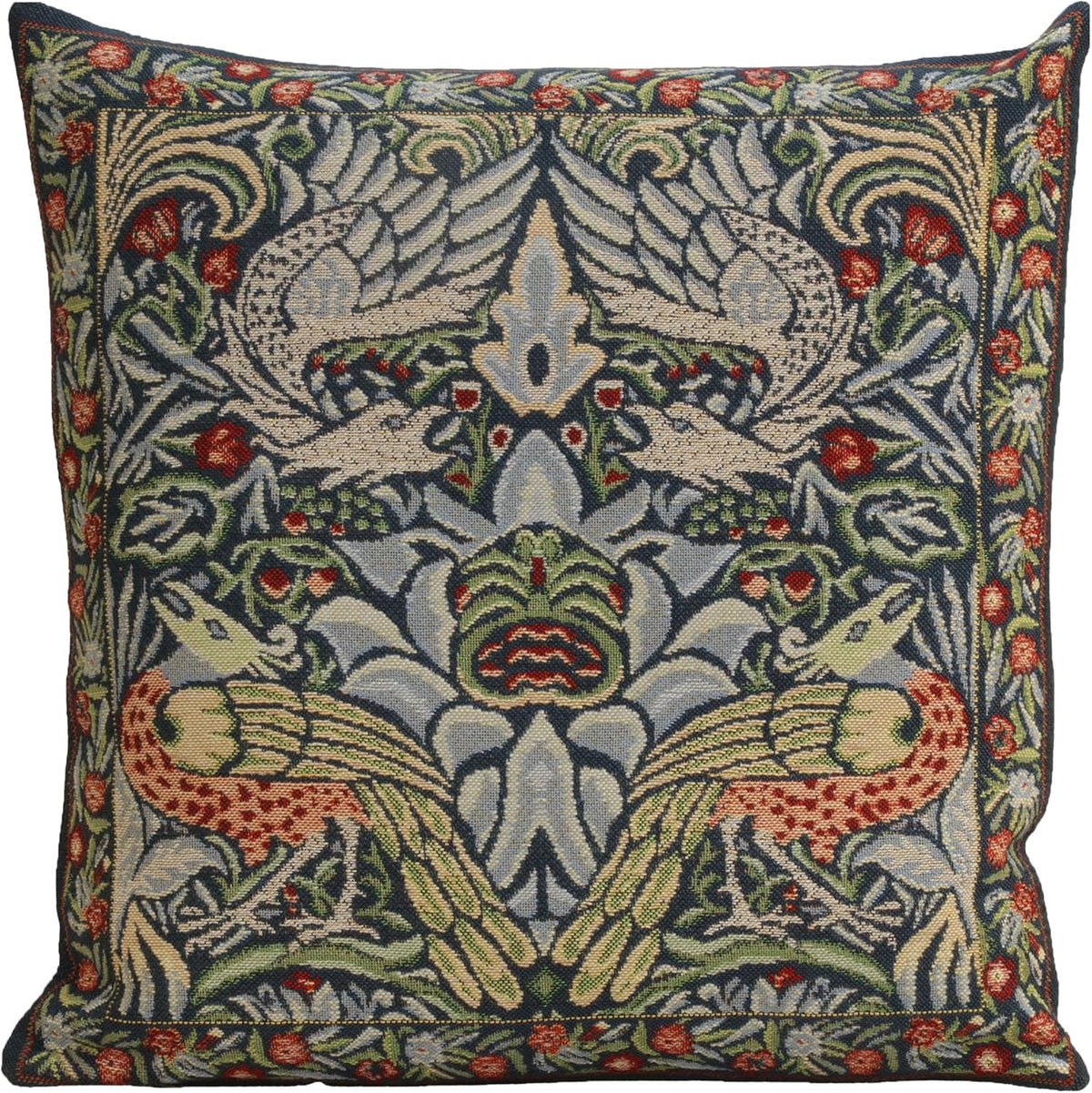 Charlotte Home Furnishings Throw Pillow Covers 16x16 in, Blue Peacock Decorative Couch Pillow
