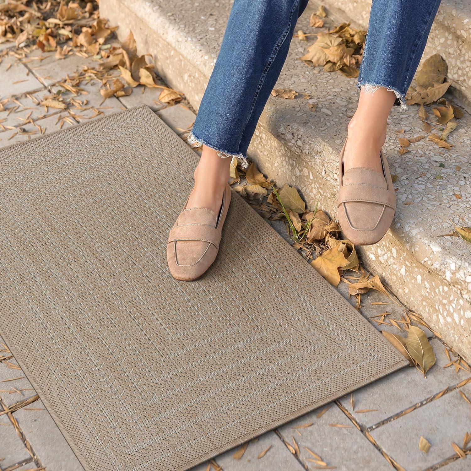 Adiva Rugs Outdoor Indoor Area Rug, Weather Resistant, Easy to Clean, Stain Resistant Floor Mat for