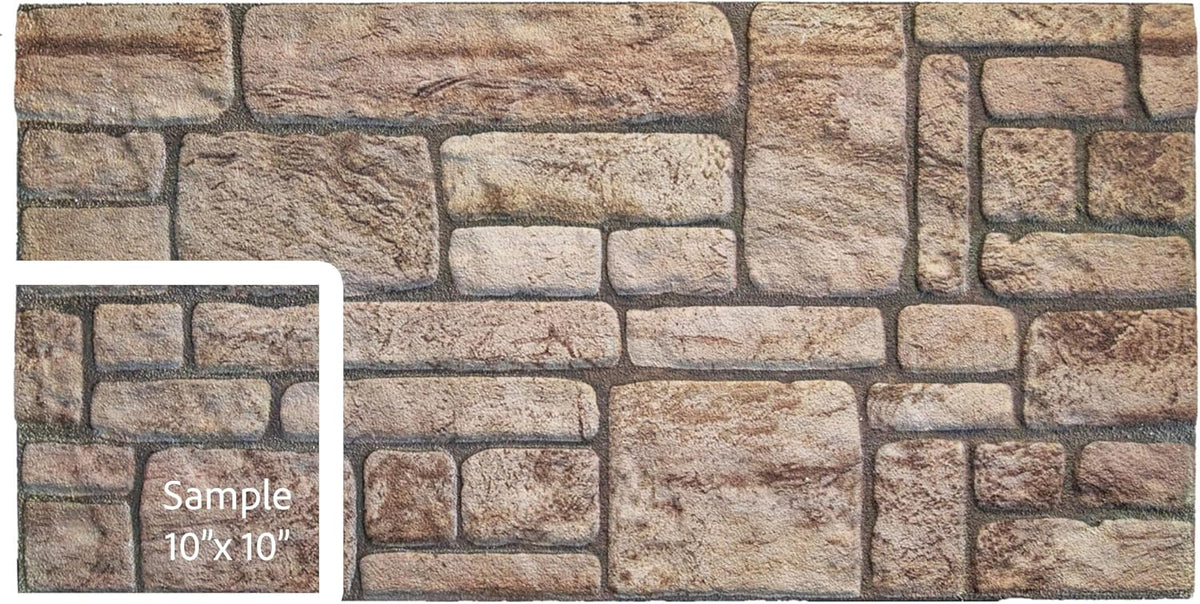 Dundee Deco 3D Wall Panels Faux Brick - Cladding Beige Stone Look Wall Paneling, Styrofoam, Sample