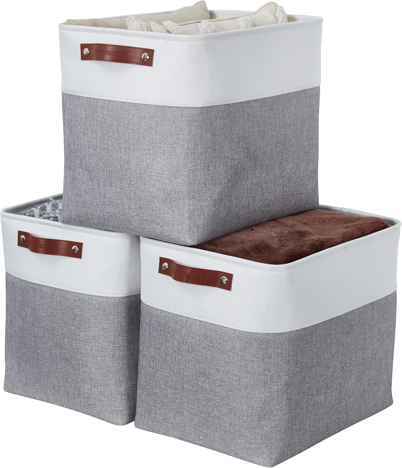 DECOMOMO Storage Baskets | Large Storage Bins 54.5L Fabric Baskets for Organizing Laundry Nursery