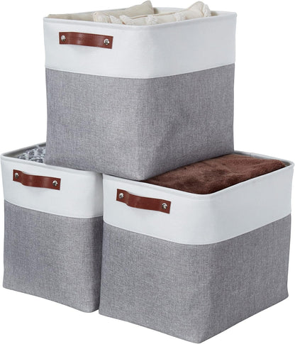 DECOMOMO Storage Baskets | Large Storage Bins 54.5L Fabric Baskets for Organizing Laundry Nursery