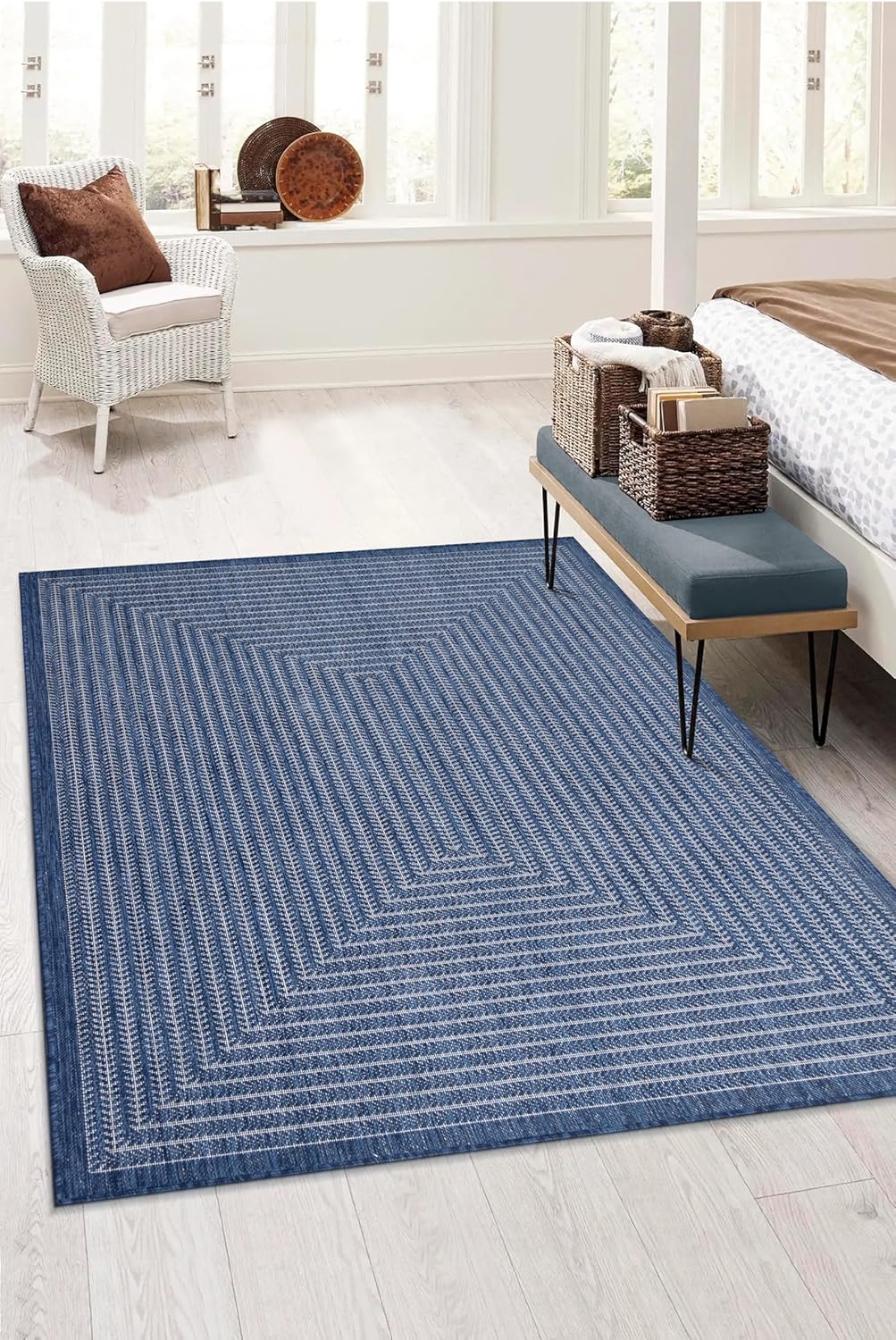 Adiva Rugs Outdoor Indoor Area Rug, Weather Resistant, Easy to Clean, Stain Resistant Floor Mat for