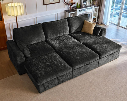 Oversized Modular Sofa Comfy Cloud Couch with Storage, Extra Deep Plush Sectional Sofa Set for