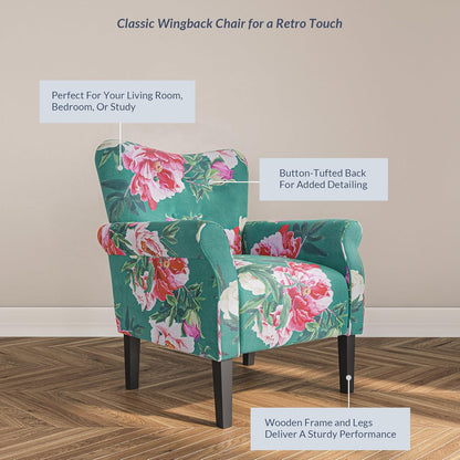 BELLEZE Modern Accent Chair, High Back Armchair, Upholstered Wingback Side Chair, Padded Single