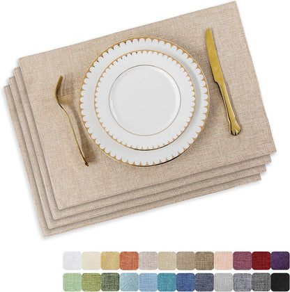 Home Brilliant Placemats Set of 4 Heat Resistant Dining Table Place Mats Plate Mat Cloth Placemats