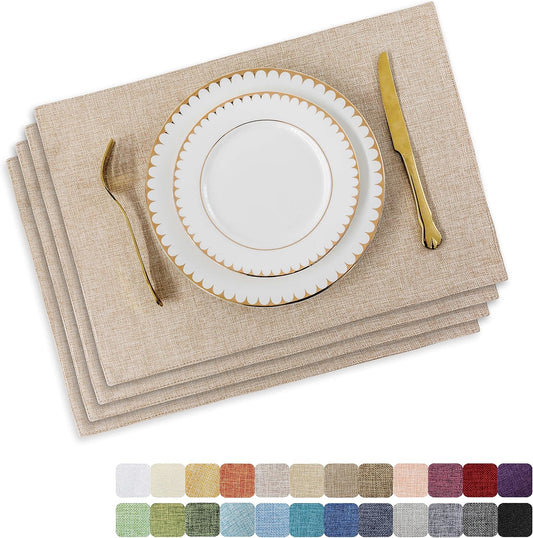 Home Brilliant Placemats Set of 4 Heat Resistant Dining Table Place Mats Plate Mat Cloth Placemats