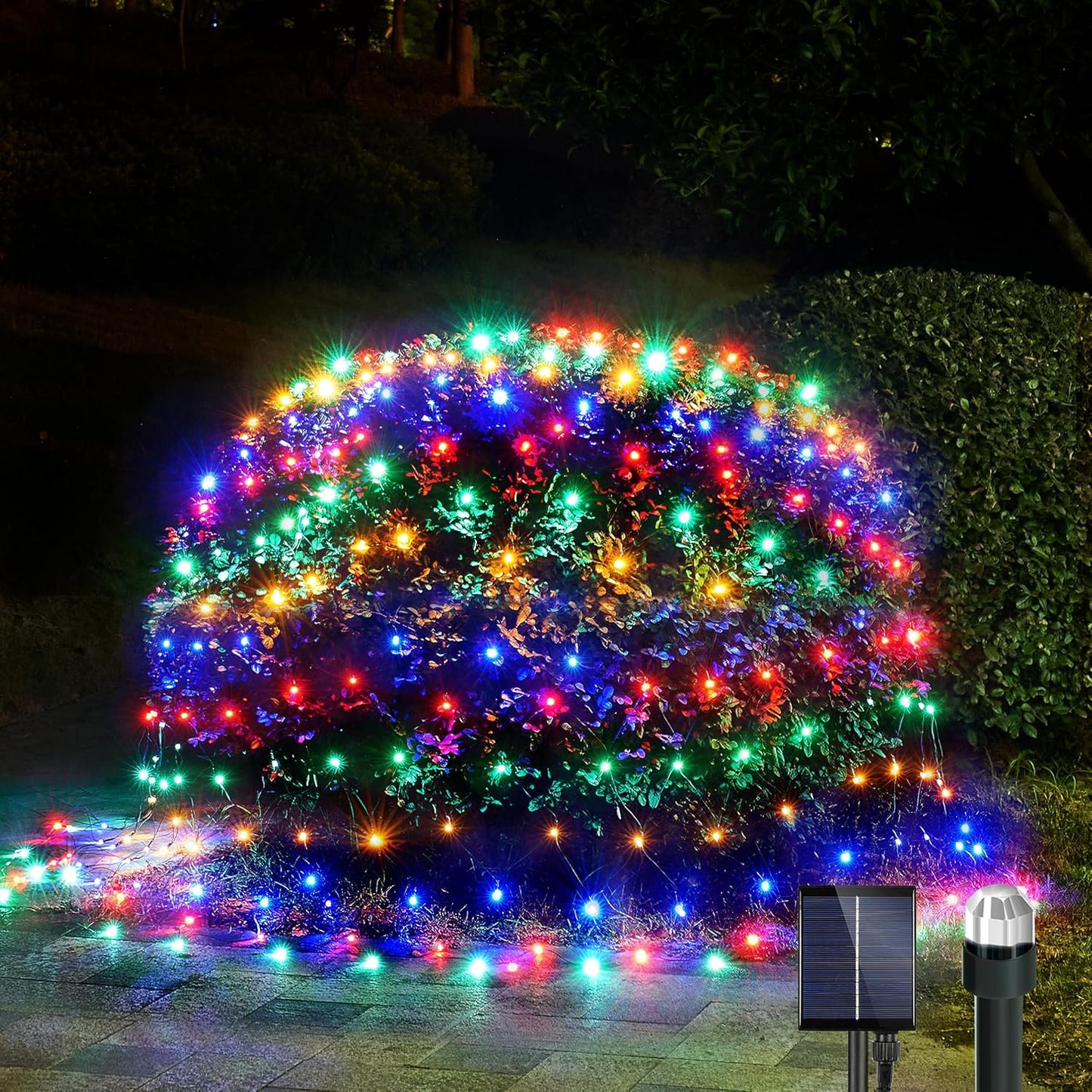 WBao Solar Christmas Lights Outdoor 200LED F8 Big Bulbs, 8.4ft x 5.2ft Christmas Net Lights with