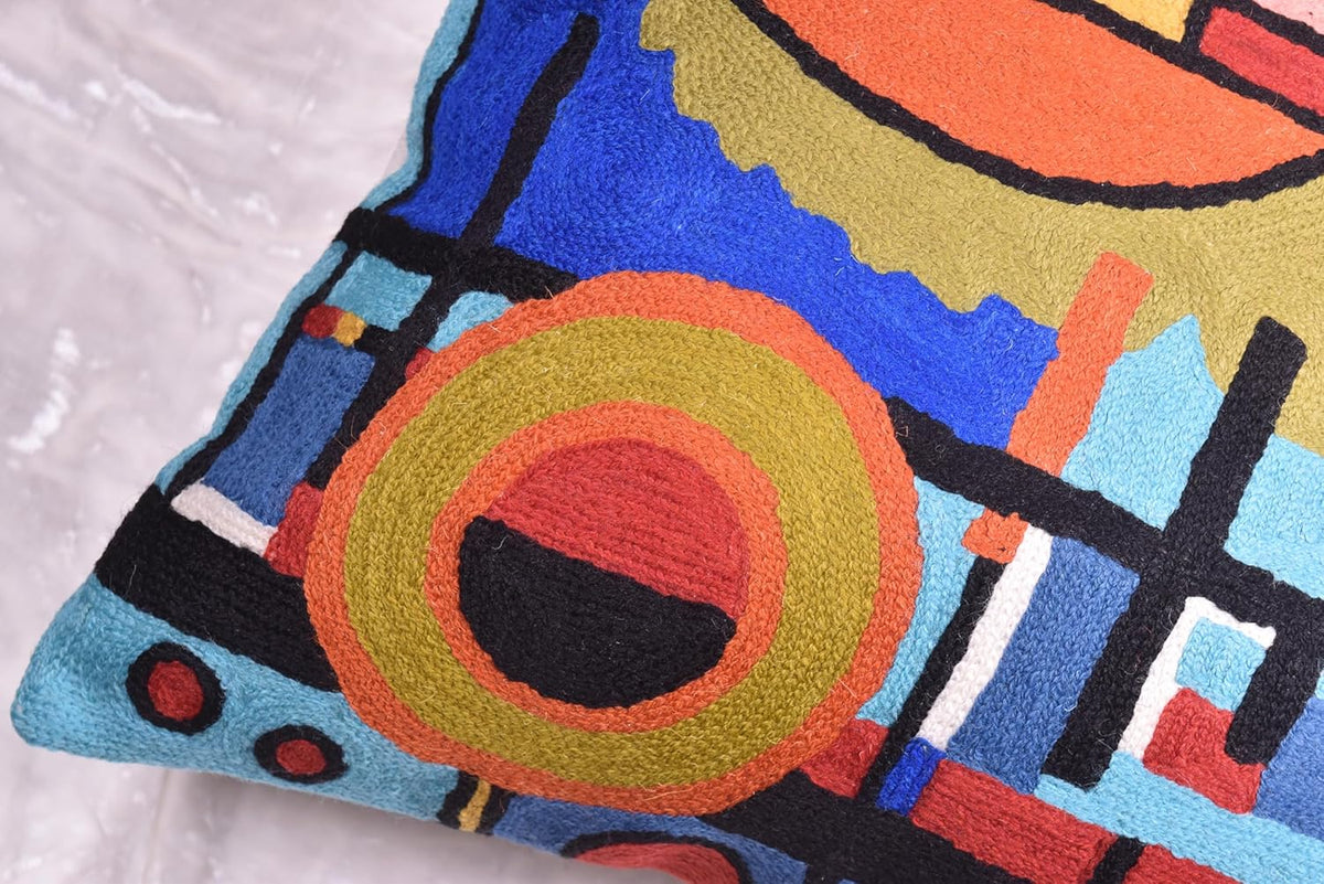 Kandinsky Upwards Abstract Pillow Cover Blue Decorative Throw Pillowcase Modern Chair Cushion