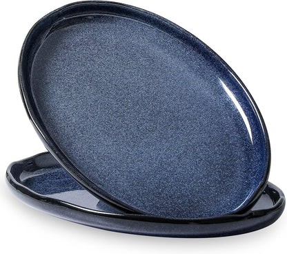 vicrays Serving Platter Ceramic Tray Plates Extra Large Oval 14.5 Inch Porcelain Dinner Plates Long