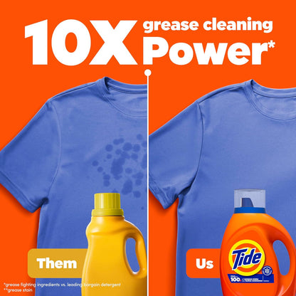Tide Laundry Detergent Liquid, Original Scent, HE Compatible, 100 Loads, 132 fl oz, Tide Laundry