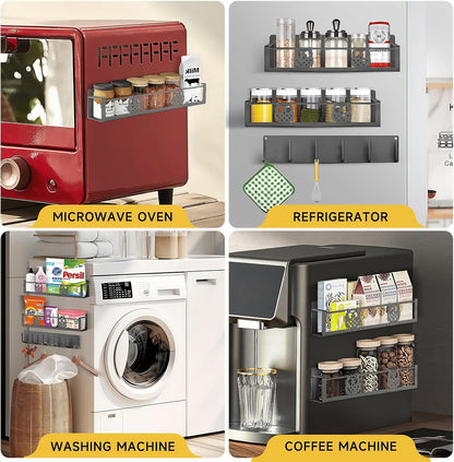 Spice Rack Magnetic for Fridge,Magnetic Fridge Shelf,Spice Shelf,Condiment Organizer,Refrigerator