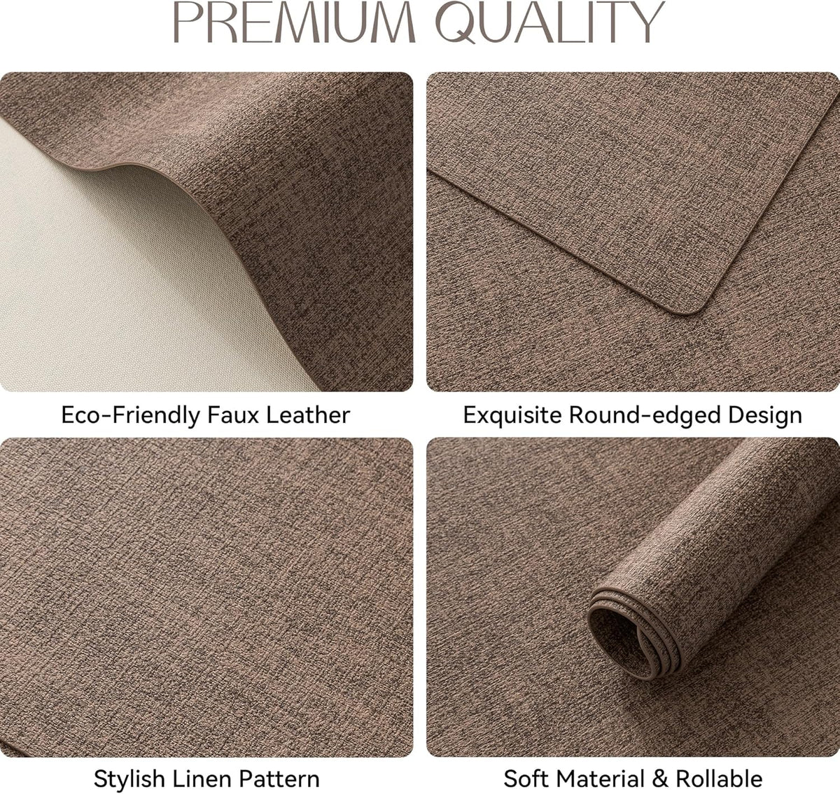 Romanstile Vinyl Placemats Set of 6-12 X 18 Inch - Heat Resistant Place Mats 100% Waterproof