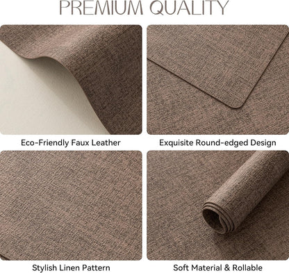 Romanstile Vinyl Placemats Set of 6-12 X 18 Inch - Heat Resistant Place Mats 100% Waterproof