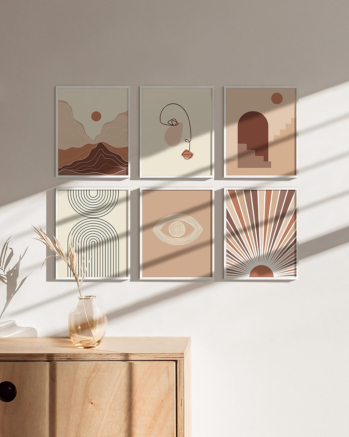 HAUS AND HUES White Oak 8x10 Picture Frame Set - Set of 6 8x10 Picture Frame Wood, White 8x10