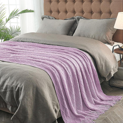 inhand Knitted Throw Blanket for Couch and Bed, Soft Living Room Home Decor Knitted Blanket with