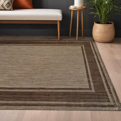 Beverly Rug Large Outdoor Rug 9x12 Modern Bordered Area Rugs for Indoor and Outdoor Patio Deck