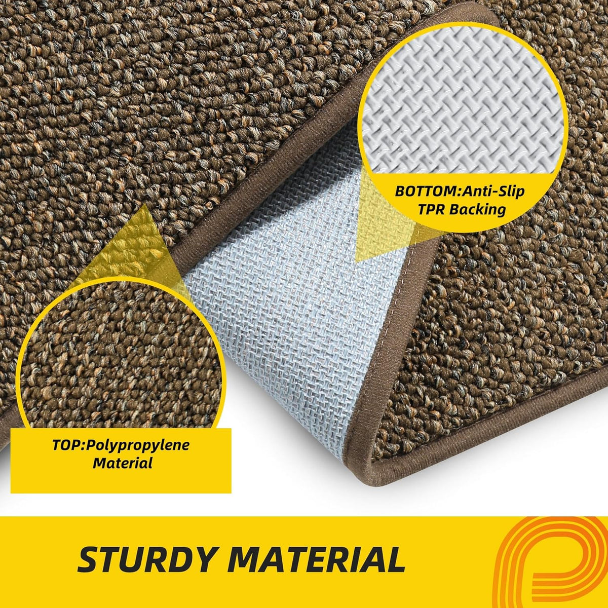 JSEI Dirt Trapper Door Mat 20"x32" Non-Slip Washable Entrance Mat, Dog Doormats, Absorbent &