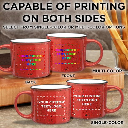 DISCOUNT PROMOS Custom Ceramic Campfire Coffee Mugs 13 oz. Set of 100, Personalized Bulk Pack