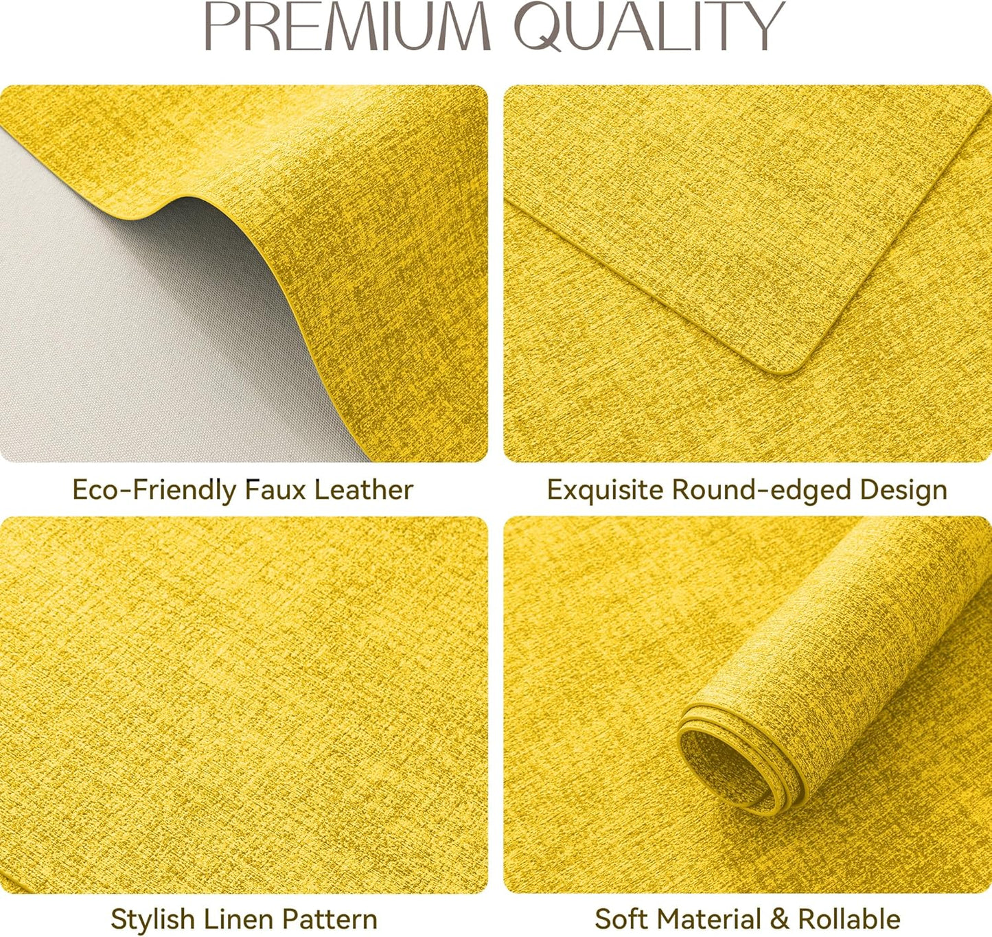 Romanstile Vinyl Placemats Set of 8-12 X 18 Inch - Heat Resistant Place Mats 100% Waterproof