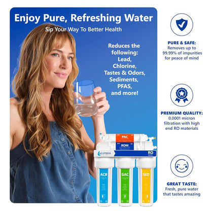 Express Water RO5DX Reverse Osmosis Filtration NSF Certified 5 Stage RO System with Faucet and Tank