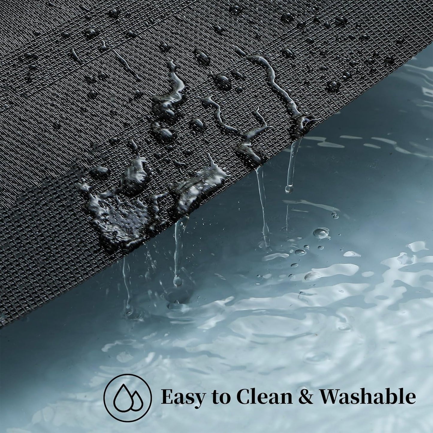 Leetaltree Black Frame Placemats Set of 12 - Heat Resistant Non-Slip Place mats for Dining Table