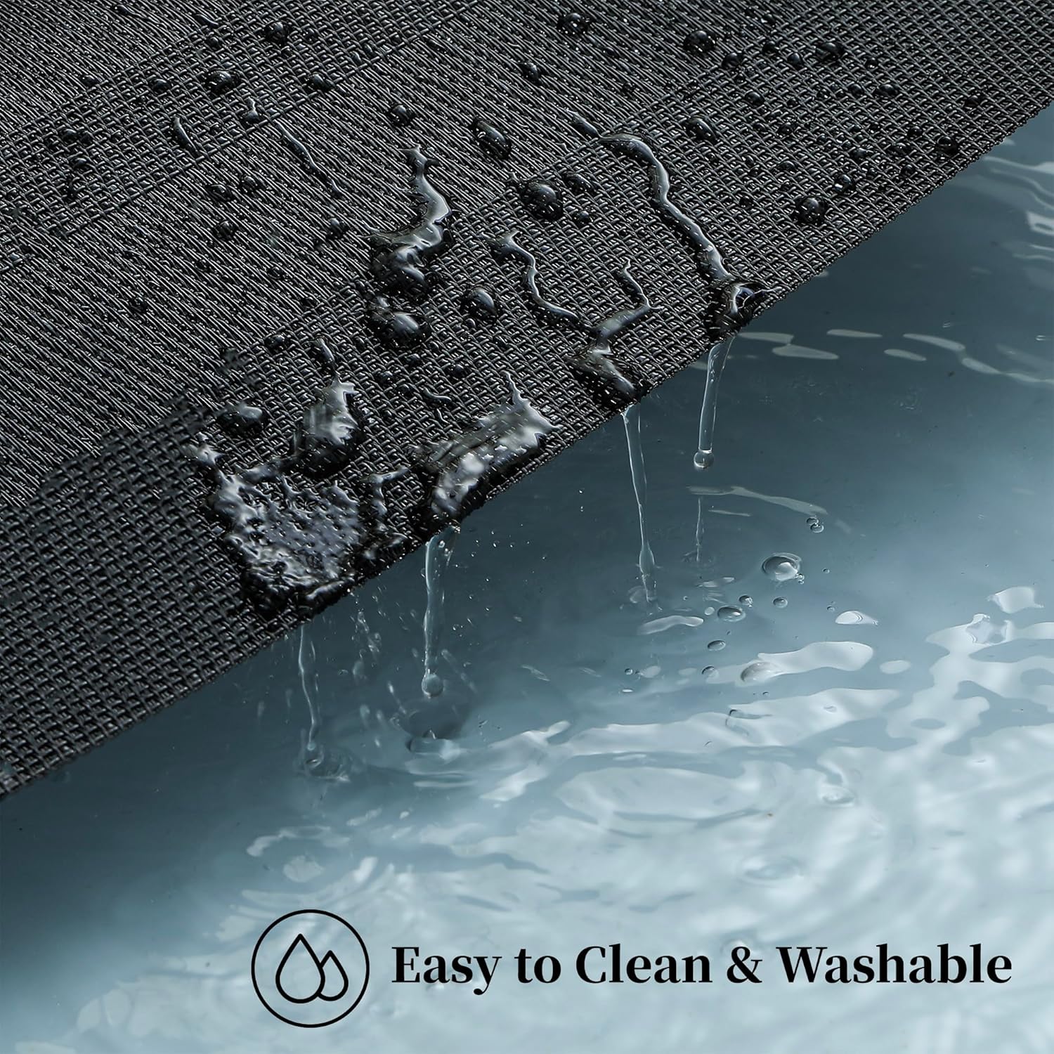 Leetaltree Black Frame Placemats Set of 4 - Heat Resistant Non-Slip Place mats for Dining Table