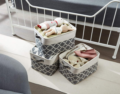 DECOMOMO Grey Storage Bins Fabric Storage Baskets for Shelves, Linen Closet Organization Toys