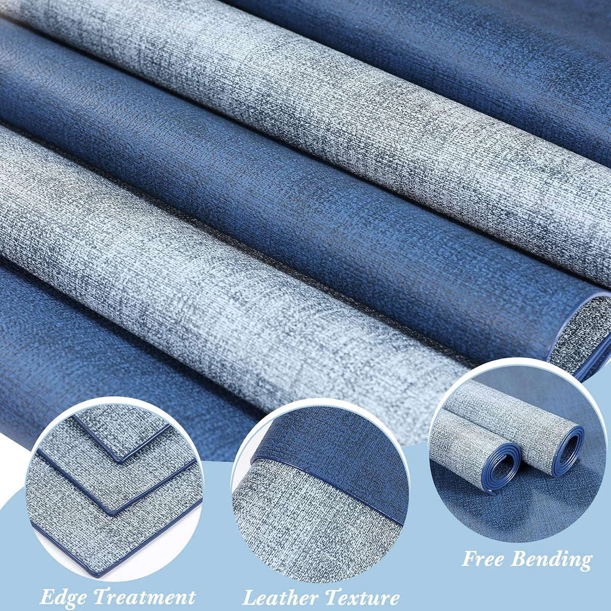 SUEH DESIGN Leather Placemats Set of 6 Reversible Table Mats Heat Resistant Waterproof No-Slip