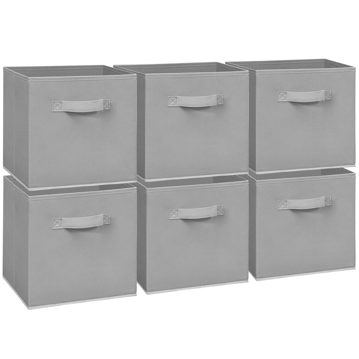 Easi 11 inch Cube Storage Bins, 6 Storage Cube Organizer, Collapsible Fabric storage cubes with