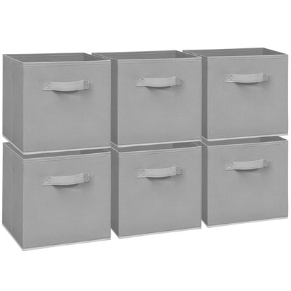 Easi 11 inch Cube Storage Bins, 6 Storage Cube Organizer, Collapsible Fabric storage cubes with
