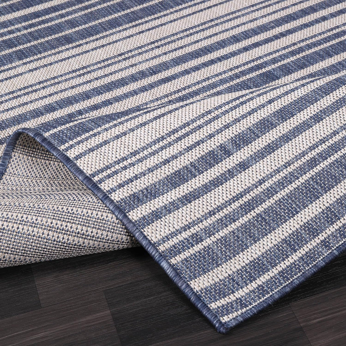 Stripe Outdoor Rug 10x14 Washable Outside Carpet for Indoor Patio Porch Waterproof Easy Cleaning