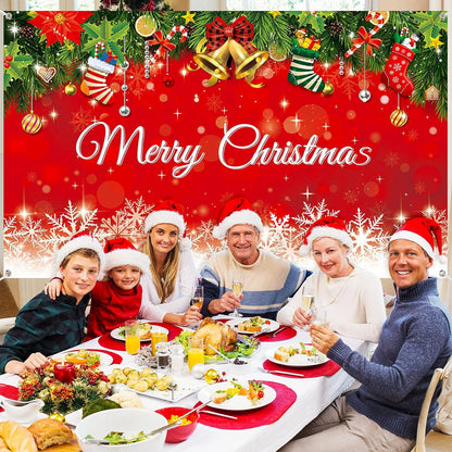Irenare Christmas Backdrop Merry Christmas Banner Party Decoration Xmas Photography Background