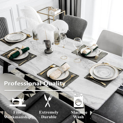 Home Brilliant Table Place Mats Fabric Cloth Placemats Set of 8 Heat Resistant Dining Linen Place