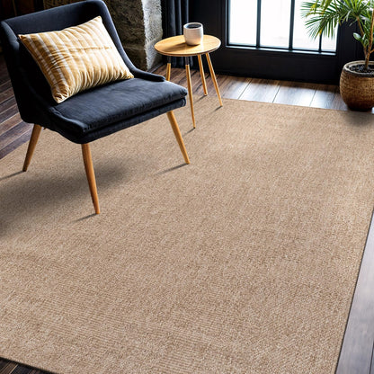 CAMILSON Easy Jute Rug 5x7, Indoor Outdoor Natural Color Fiber Area Rugs for Living Room Patio and
