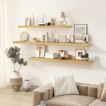 Fun Memories 55 Inch Floating Shelves for Wall 2 Pack Shelves for Bedroom|Kitchen|Bathroom 55 x 9.3