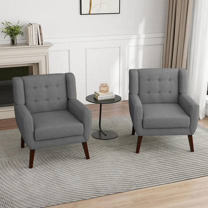 UIXE Accent Chair, Modern Upholstered Armchair in Fabric for Living Room, Comfy Club Arm Chairs