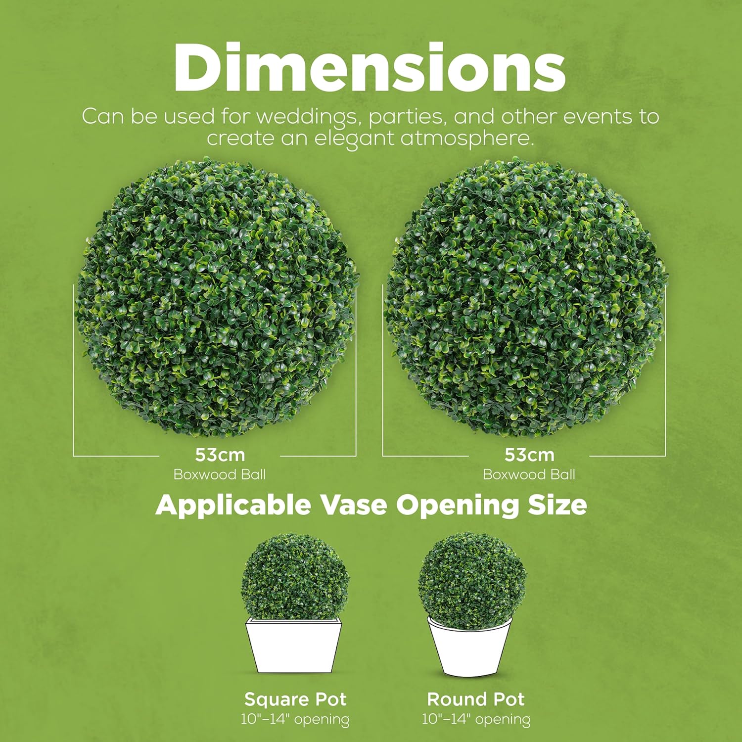 DRAY Premium 20.87" Faux Boxwood Balls – Set of 2 Artificial Topiary Spheres for Outdoor & Indoor