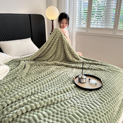 UKELER Sherpa Throw Blanket 60 × 80 inch, 470 GSM Striped Sherpa Fleece Blankets for All Season