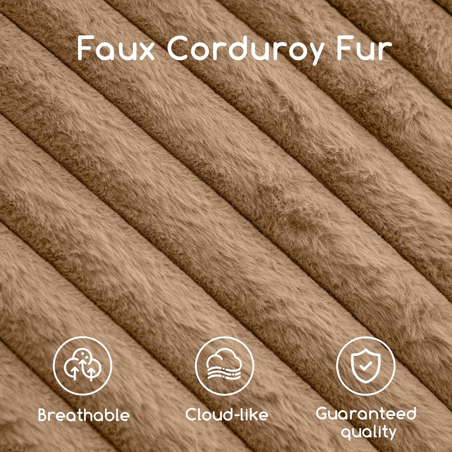 HIGOGOGO Round Stuffed Pouf Ottoman, Stripe Faux Fur Poufs with Foam Chunk Filling, Furry and