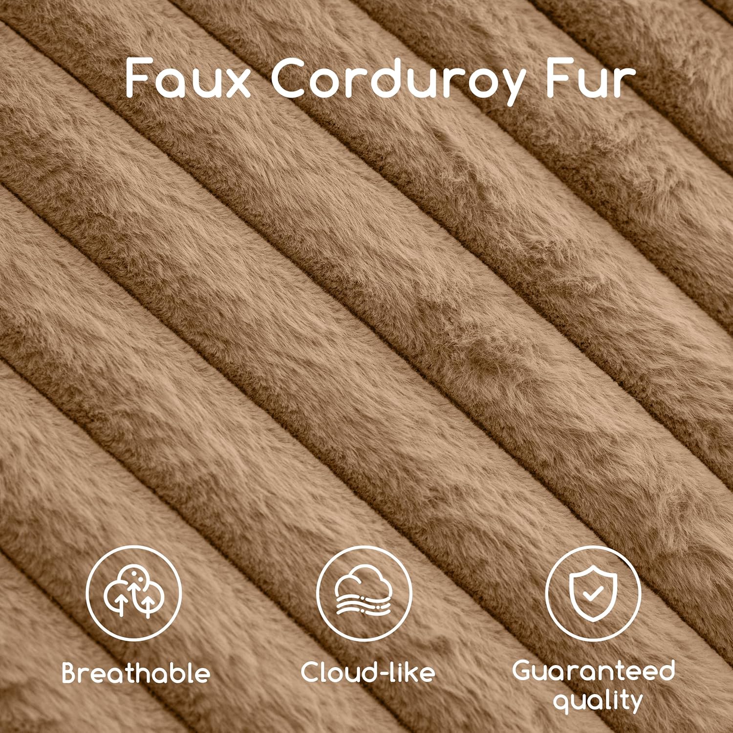 HIGOGOGO Round Stuffed Pouf Ottoman, Stripe Faux Fur Poufs with Foam Chunk Filling, Furry and